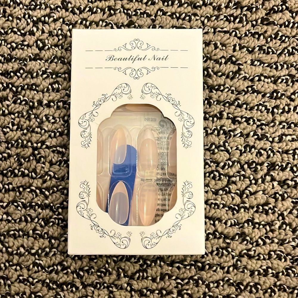 Acrylic nails/ white french tips, by beautiful nails, do not need glue